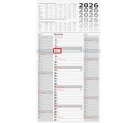 BRUNNEN Calendario 3 meses 2026, gris, 300 × 560 mm