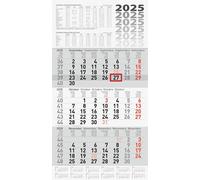 BRUNNEN Calendario de 3 meses 2025 | gris, 300 × 560 mm