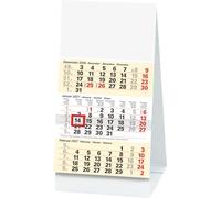 BRUNNEN Calendario de escritorio 3 meses 2027 | 100 × 120 mm, blanco/amarillo claro