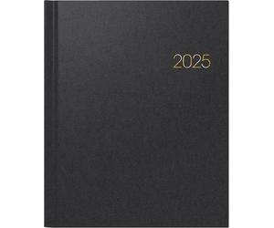 BRUNNEN Calendario de libros con gestión de modelos de 7 semanas (2025), 2 páginas = 1 semana, 210 × 260 mm, 160 páginas, cubierta de balacrón, color negro