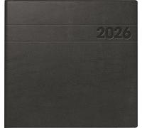 BRUNNEN Calendario libro Mod. 766 2026 | 210 × 205 mm, plástico, negro
