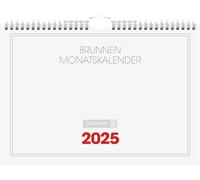 BRUNNEN Calendario mensual (2025), 1 página = 1 mes, A4 horizontal, 12 hojas