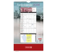 BRUNNEN Calendario mensual «Big City» 2024 1 página = 1 mes, 25 x 41,5 cm, color blanco