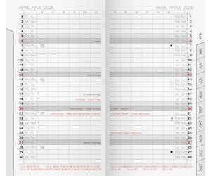 BRUNNEN Calendario mensual de repuesto, modelo 751 2026, 87 x 153 mm, cartón, color blanco