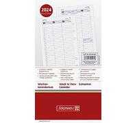 BRUNNEN Calendario semanal FILIUS 2024 2 páginas = 1 semana tamaño de la hoja 9,3 x 17,2 cm, color blanco