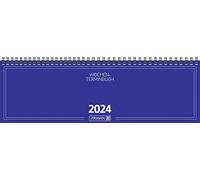 BRUNNEN Calendario semanal modelo 774 2024 2 páginas = 1 semana tamaño de la hoja 32,6 x 10,2 cm, azul