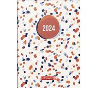 BRUNNEN Calendario semanal "Sprinkle" modelo 731 2024, 2 páginas = 1 semana, tamaño de hoja 10 x 14 cm, color blanco