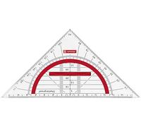 Brunnen Colour Code - Escuadra de geometría para escuela y oficina (16 cm), color rojo 16 cm