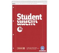 BRUNNEN Cuaderno de reciclaje para estudiantes, espiral superior, A4, línea 28, 80 hojas, color rojo