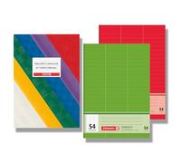 BRUNNEN Cuaderno de vocabulario A5, paquete doble, 32 hojas con 3 columnas, líneas 54, cuaderno escolar + sobre de color adicional para inglés, francés, español, latín