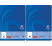 BRUNNEN Cuaderno escolar Premium Vivendi | A4, líneas 4, 16 hojas, color azul (Paquete de 2)
