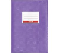 Brunnen - Cuaderno para A4 personalizable con nombre y estructura relieve/rafia estructura, 1 Sobre, color morado A5