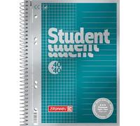 Brunnen Cuaderno Universitario Premium para Estudiantes "DUO" | A5, Cuadros/Rayado, 80 hojas, Petrol