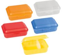 Brunnen Fiambrera o caja multiusos 1036650, transparente (hecha de PP, apta para lavavajillas), surtida, 1 pieza