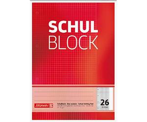 BRUNNEN Fuente escuela libreta pozos bloque diseño, kopfverleimt, 4 veces, 70 g/m², A4, Lin 26,