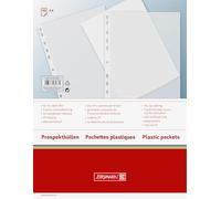 Brunnen - Fundas para documentos (11 perforaciones, tamaño DIN A4, polipropileno), transparente