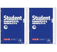 BRUNNEN Izquierda Colegio Bloc de notas A4 / Estilo de línea 27, 80 hojas (Paquete de 2)