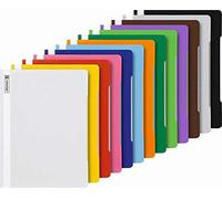 Brunnen - Juego de 14 carpetas A4, colores surtidos, PP (polipropileno), portada transparente, color 13 Farben