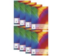 BRUNNEN Juego de cuadernos escolares DIN A4, 8 unidades, 4 líneas 3 (rayadas, 3ª clase) y 4 líneas 22 (cuadriculadas), 16 hojas cada uno, para la escuela primaria