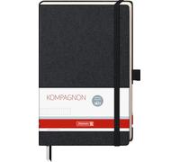 BRUNNEN Kompagnon Classic - Cuaderno (A5, punteado, soporte para bolígrafo), color negro
