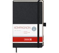 Brunnen Kompagnon - Cuaderno de notas (12,5 x 19,5 cm, con rayas, 21, 96 páginas), color negro