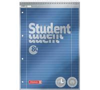 BRUNNEN Libreta Premium Student en espiral superior | A4, línea 27, 80 hojas, color azul