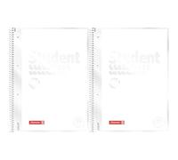 BRUNNEN Libreta Premium Student White | A4, líneas 27, 80 hojas, color blanco (Paquete de 2)
