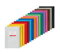 Brunnen - Lote de 16 fundas para cuadernos (A4, 16 colores, opacas, estables)
