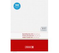 Brunnen - Paquete de 100 fichas (A4, horizontal, 180 g/m², cuadriculadas), color blanco