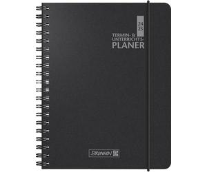 BRUNNEN Planificador de citas y lecciones (2024/2025), 2 páginas = 1 semana, A5, 224 páginas, tapa baladek, color negro