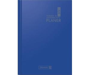 BRUNNEN Planificador de citas y lecciones 2025/2026, A4, plástico, color azul