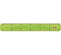 Brunnen - Regla (30 cm, para diestros y zurdos), color verde