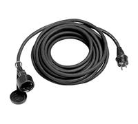 Brunner 0301123C Cable de extensión Schuko/Schuko de 5 m, Funda de Goma 3 x 2,5 mm2, protección IP 44 para Exterior, homologado CE 230 V-16 A