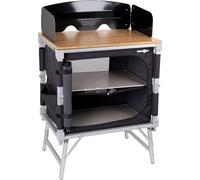 Brunner 0422091N.C06 - Mueble de Cocina de Camping Compacto para Ahorrar Espacio, Ideal para Furgonetas y minibuses Azabache Cube con Tablero de bambú