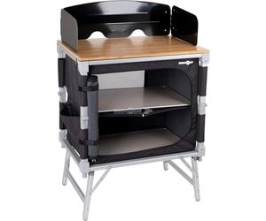 Brunner 0422091N.C06 - Mueble de Cocina de Camping Compacto para Ahorrar Espacio, Ideal para Furgonetas y minibuses Azabache Cube con Tablero de bambú