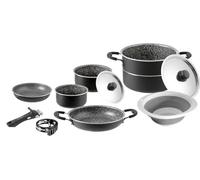 BRUNNER 0806095N - Utensilios de Cocina y vajillas de Camping de Aluminio, Juego Pirate 9+1 Ø 24 cm