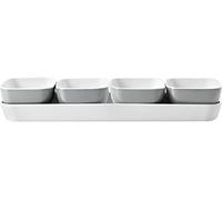 BRUNNER 0830042N.C06 - Juego de cuencos para aperitivos de melamina, color gris