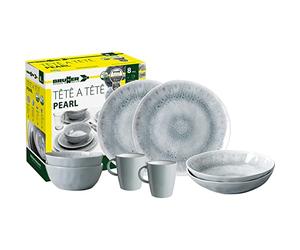 BRUNNER 0830143N.C5X Juego de vajilla de camping para 2 personas, Tête-À-Tête Pearl, 8 unidades