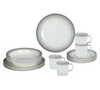 Brunner Vajilla Astralys de melamina de 16 piezas. Gris/Verde/Blanco
