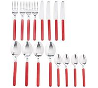 BRUNNER Delice - Juego de cubiertos de camping (16 unidades), color rojo