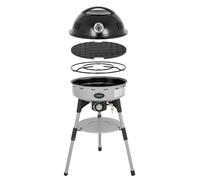 Brunner Devil BBQruiser HT Roundgrid - Barbacoa de Gas portátil de 4 kW, Parrilla Redonda Antiadherente, Tapa con termómetro, Plegable, 30 mbar, Ideal para Camping y Actividades al Aire Libre