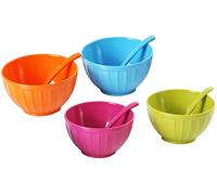 BRUNNER Juego de 4 cuencos para helado Ice Cream Bowl - de melamina de alta calidad, irrompible y resistente, con cucharilla