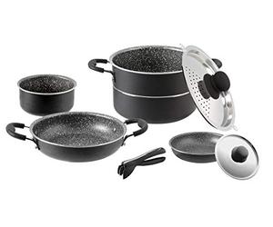 BRUNNER - Juego de cacerolas y vajilla de Camping (Aluminio) 7 + 1 Ø 20 cm