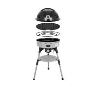 Brunner Devil BBQruiser HT Roundgrid - Barbacoa de Gas portátil de 4 kW, Parrilla Redonda Antiadherente, Tapa con termómetro, Plegable, 30 mbar, Ideal para Camping y Actividades al Aire Libre