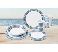 BRUNNER Set Vajilla de Camping (Set de 16 Piezas) para 4 Personas - Melamina Set Bluebay - En melamina de Alta calidad, Antideslizante y Resistente