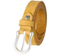 bruno banani Cinturón de piel para mujer, piel de nobuck, color amarillo mostaza, amarillo, 105 cm