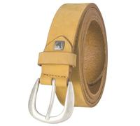 bruno banani Cinturón de piel para mujer, piel de nobuck, color amarillo mostaza, amarillo, 105 cm