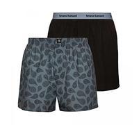 bruno banani Outlook Bxer, Antracita/Gris Print//Antracita, L (Pack de 2) para Hombre