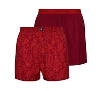 bruno banani Outlook Bxer, Lychee Print//Chianti, M (Pack de 2) para Hombre