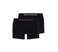 Bruno Banani Short Pack Flowing Bóxer, lote de 2 unidades, Negro (schwarz/weiß // schwarz/rot 1936), Large Hombre